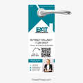 neighborhood introduction door hanger for EXIT real estate agents with QR code