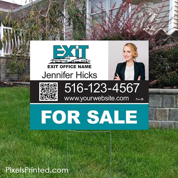 EXIT realty for sale yard sign PixelsPrinted