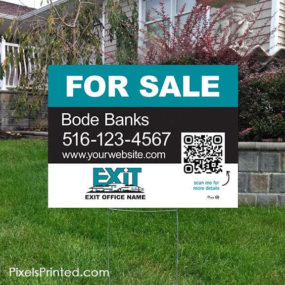 EXIT realty for sale yard sign PixelsPrinted