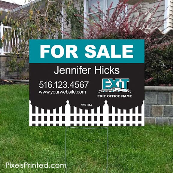 EXIT realty for sale yard sign PixelsPrinted