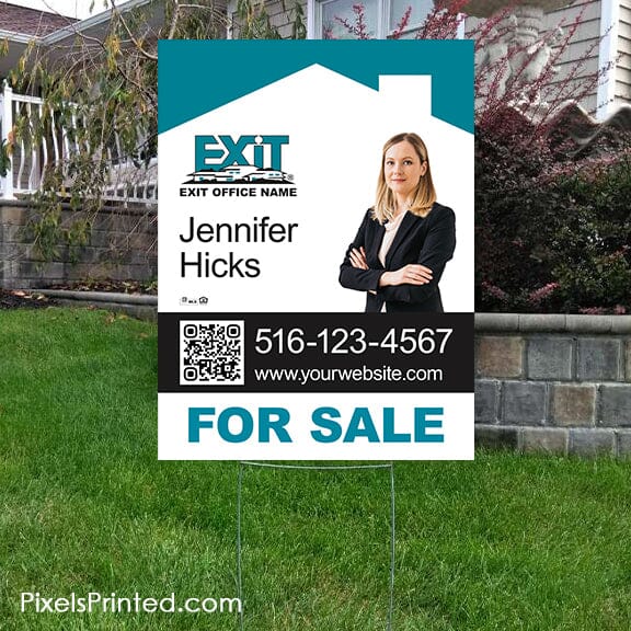 EXIT realty for sale yard sign PixelsPrinted
