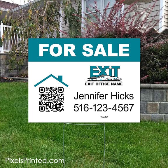 EXIT realty for sale yard sign PixelsPrinted