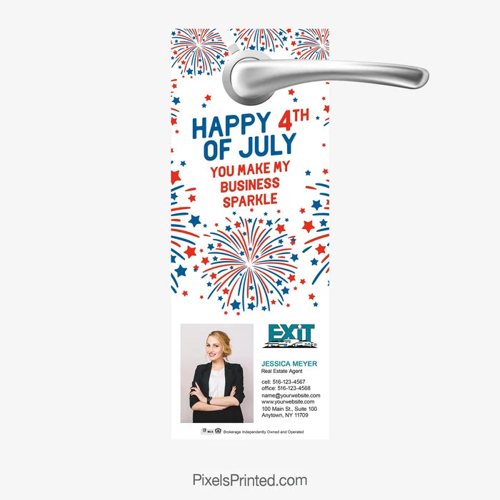 EXIT Realty Fourth of July door hanger my business sparkle