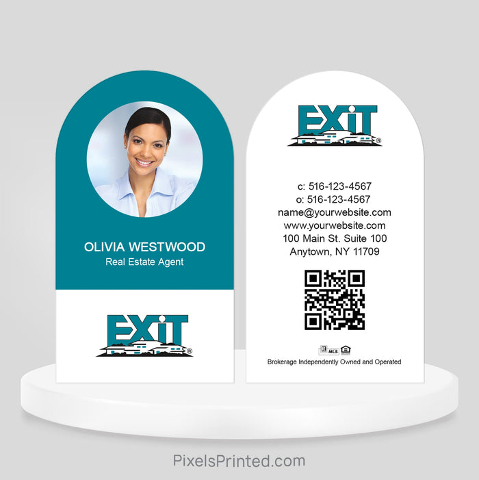 EXIT realty half circle business cards Business Cards PixelsPrinted