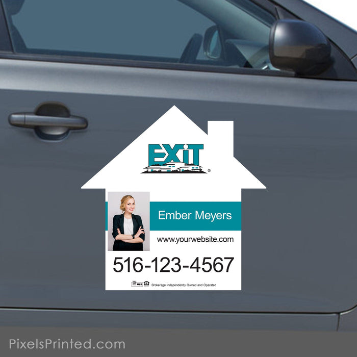 EXIT realty house shaped car magnets PixelsPrinted