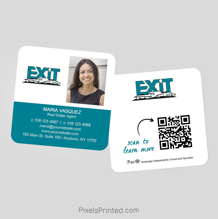 EXIT realty square business cards Business Cards PixelsPrinted