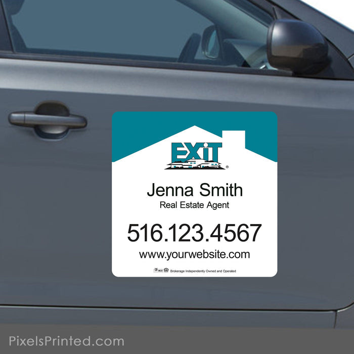 EXIT realty square car magnets PixelsPrinted
