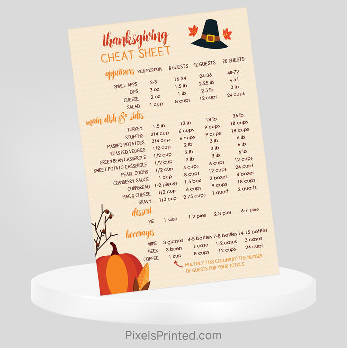 EXIT realty Thanksgiving cheat sheet postcards PixelsPrinted