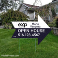 eXp Realty arrow yard sign with metal step stake, ideal for directing traffic to an open house or new listing.