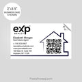 custom business card stickers for real estate agents with QR code and house design