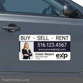 eXp Realty realtor car magnet with personalized agent branding for professional vehicle marketing.