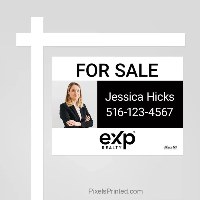 eXp Realty property marketing sign panel that gives agents another opportunity to promote their listing.