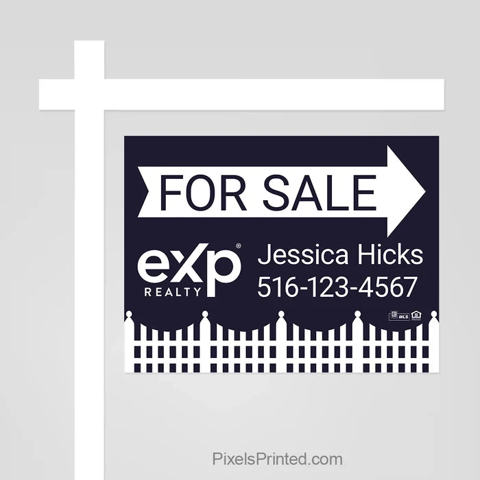 eXp Realty home sale sign panel that helps showcase a listing and attract attention from potential buyers.