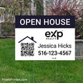 eXp Realty customizable yard sign with metal step stake FOR SALE with QR code
