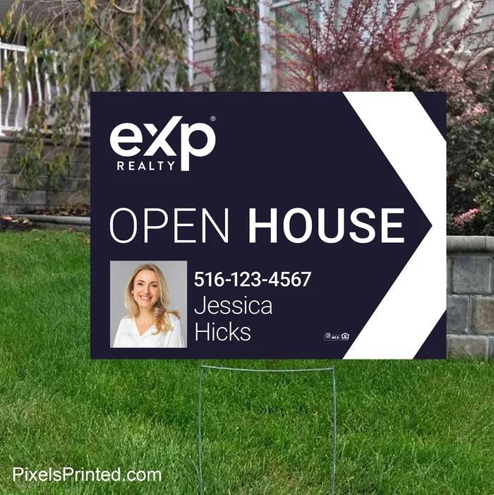 directional yard sign for exp realty open house
