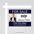 eXp Realty home listing sign panel designed to make properties more noticeable to nearby buyers.