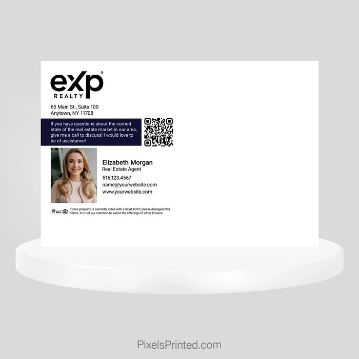 eXp Realty chocolate raspberry brownies recipe postcard that helps agents stay connected with homeowners