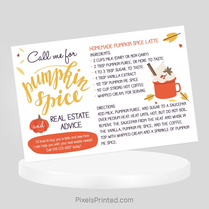 EXP realty Thanksgiving recipe postcards PixelsPrinted