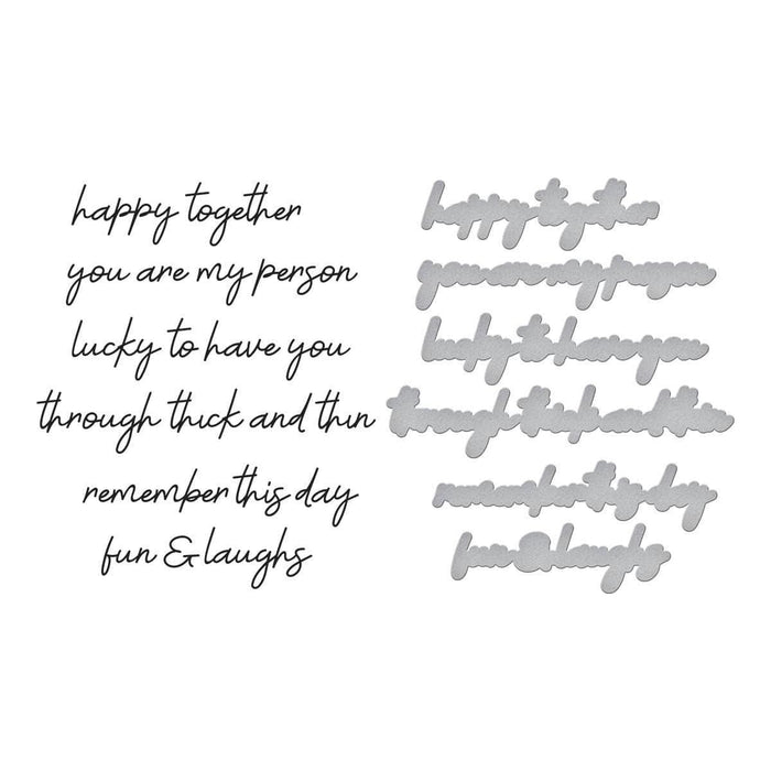 Family Sentiments Press Plate & Die Set from the Storytelling by Spellbinders Scrapbooking Collection dies