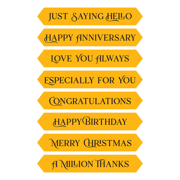 Fancy Sentiment Strips Press + Foil Plate & Die Set