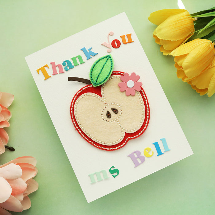 Felt Cheeky Apple Etched Dies by Nichol Spohr
