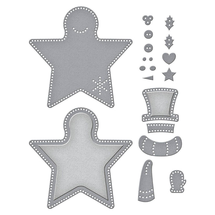 Felt Snowman Star Etched Dies by Nichol Spohr
