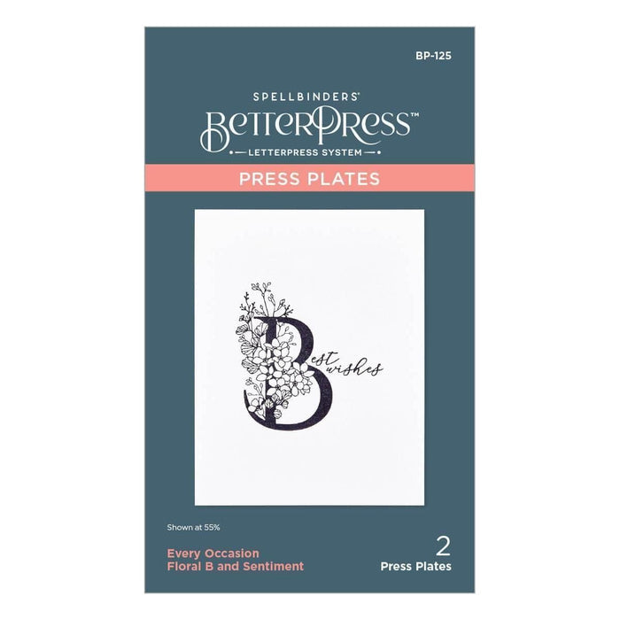 Floral B and Sentiment Press Plate