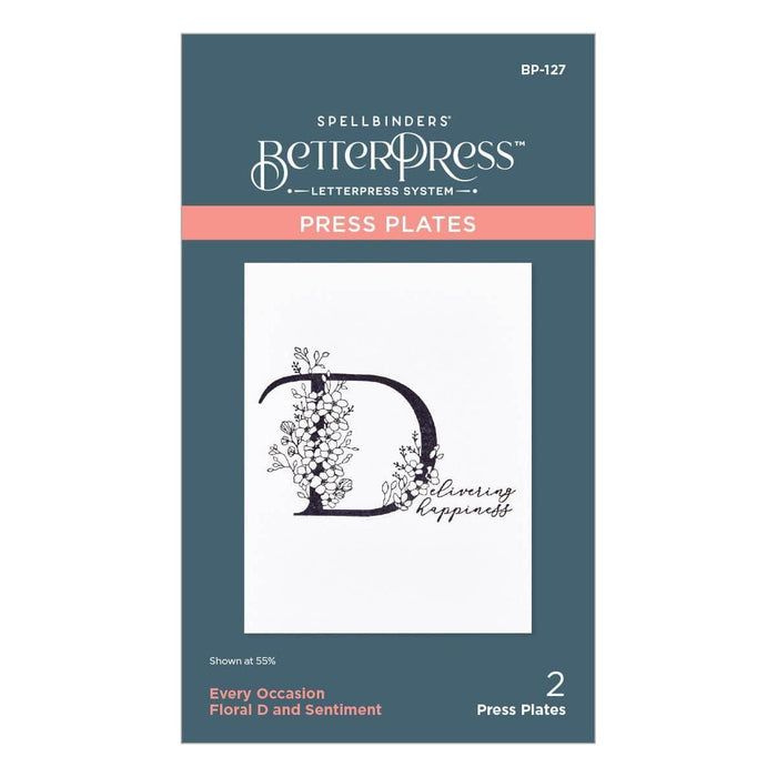 Floral D and Sentiment Press Plate