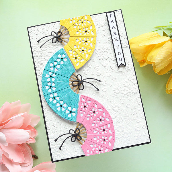 Floral Fans 3D Embossing Folder by Alex Syberia Designs