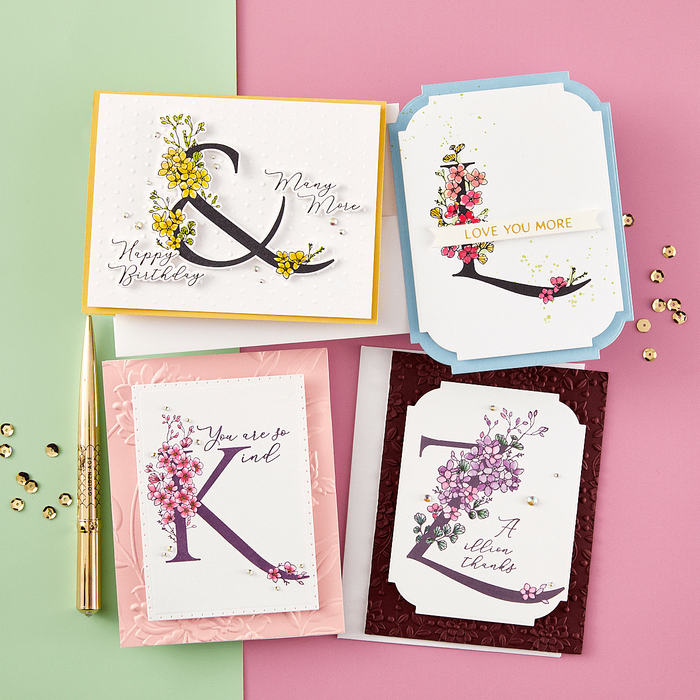 Floral K and Sentiment Press Plate