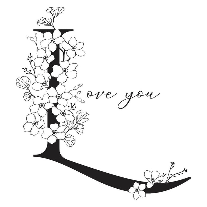 Floral L and Sentiment Press Plate