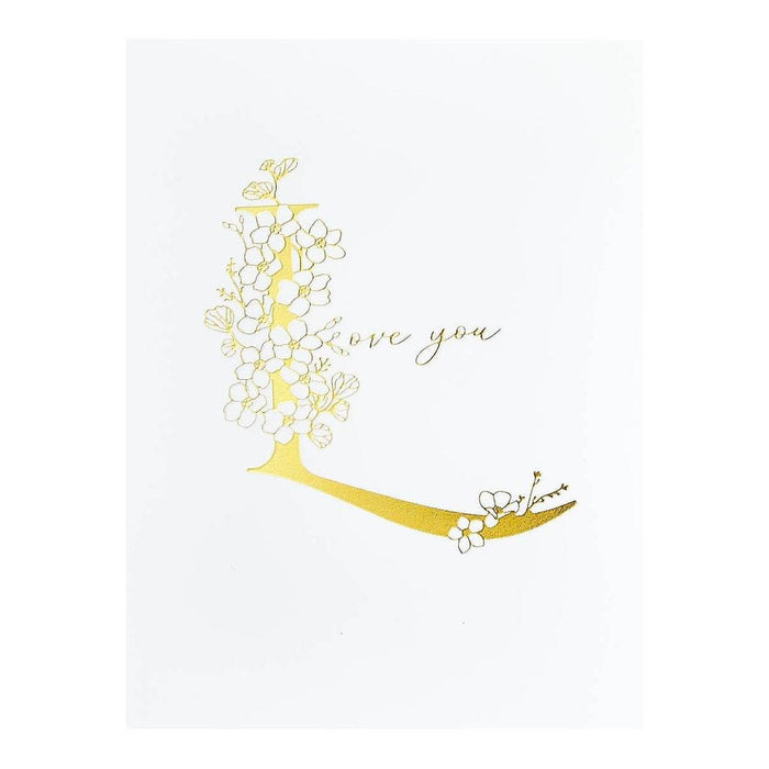 Floral L and Sentiment Press Plate