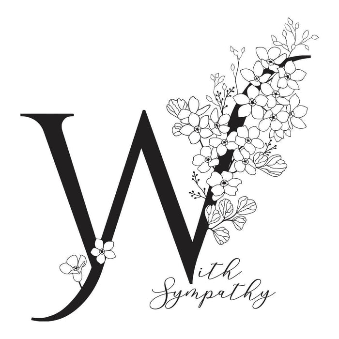 Floral W and Sentiment Press Plate