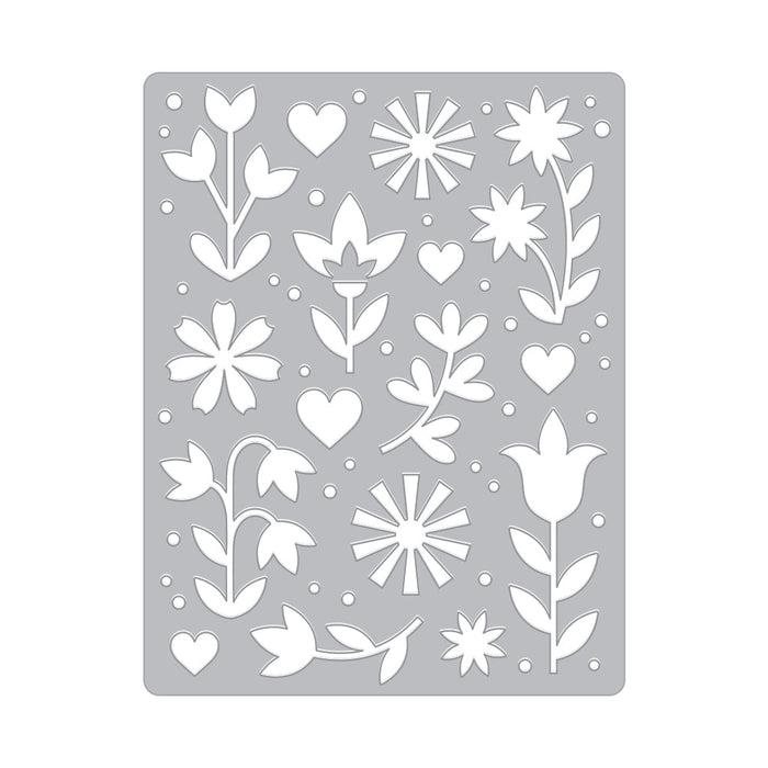 Flower and Hearts Cover Plate Dies