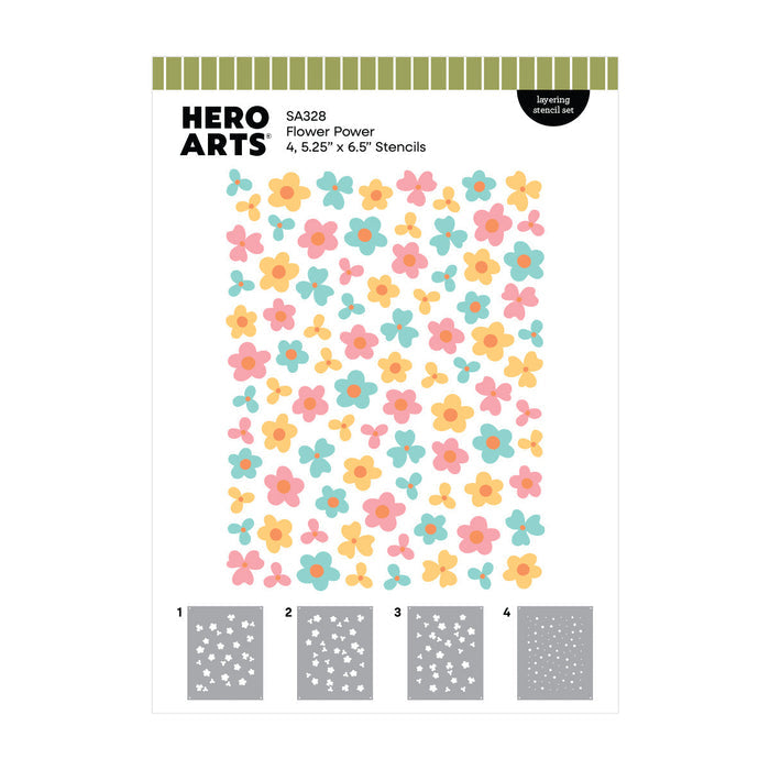 Flower Power Layering Stencil Set