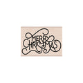 Flowy Merry Christmas Woodblock Stamp