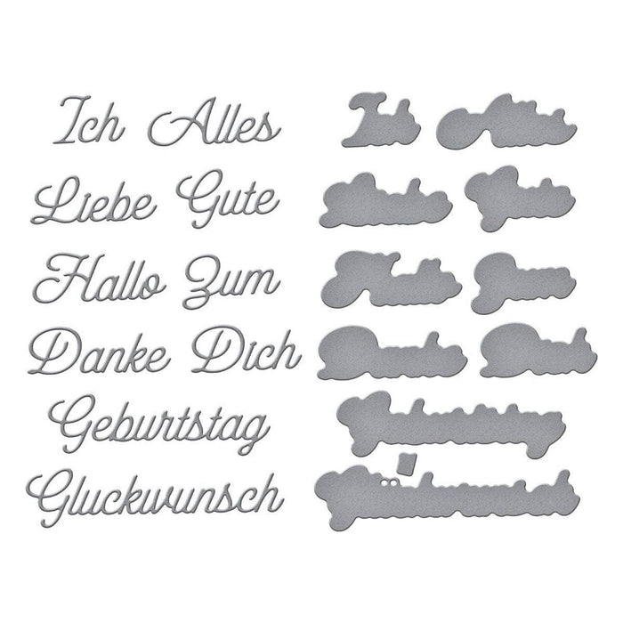 German Everyday Sentiments Etched Dies