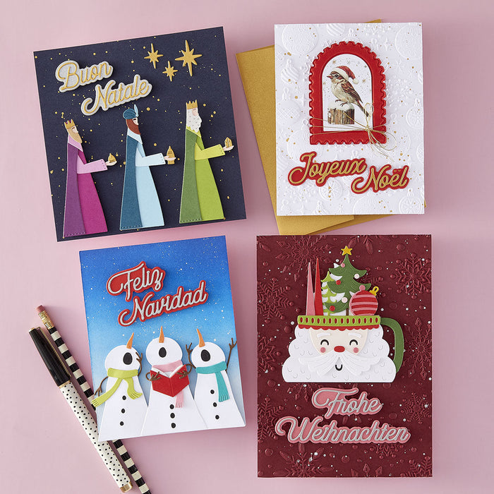 German Holiday Sentiments Etched Dies