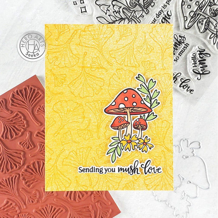 Ginkgo Leaves Pattern Bold Prints Cling Stamp
