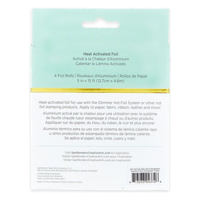 Glimmer Hot Foil  4 Rolls - Metallic & Holographic Variety Pack