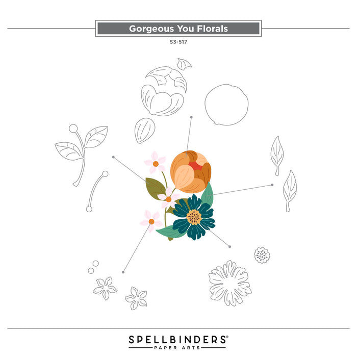 Gorgeous You Florals Etched Dies