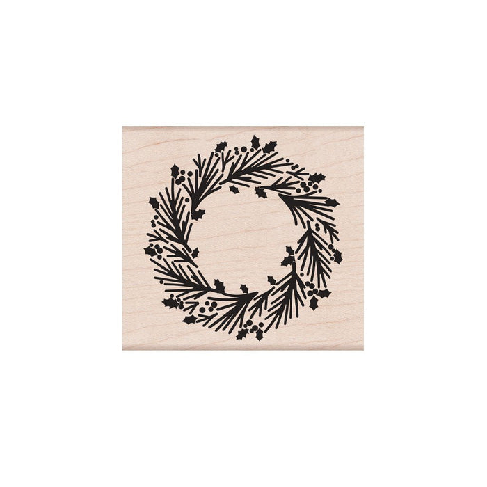 Graphical Wreath Woodblock Stamp