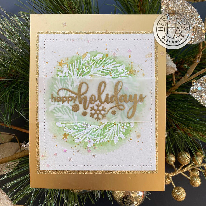 Graphical Wreath Woodblock Stamp