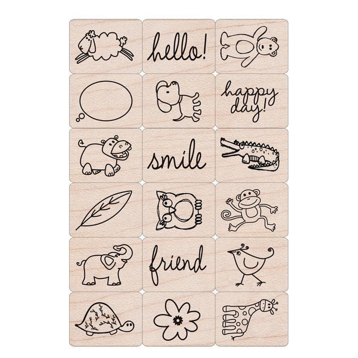 Happy Animals Woodblock Ink 'n' Stamp