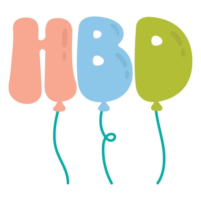 HBD Balloons Etched Dies