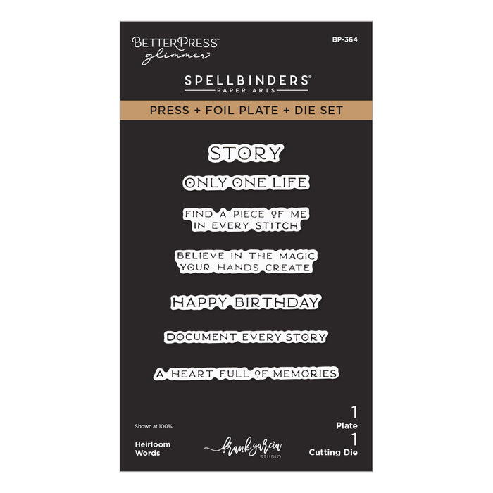 Heirloom Words Press + Foil Plate & Die Set by Frank Garcia