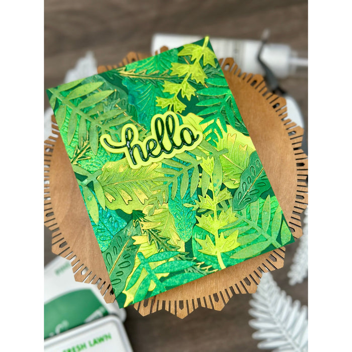 Hello Rainforest Leaves Die set of the Month -  April 2025
