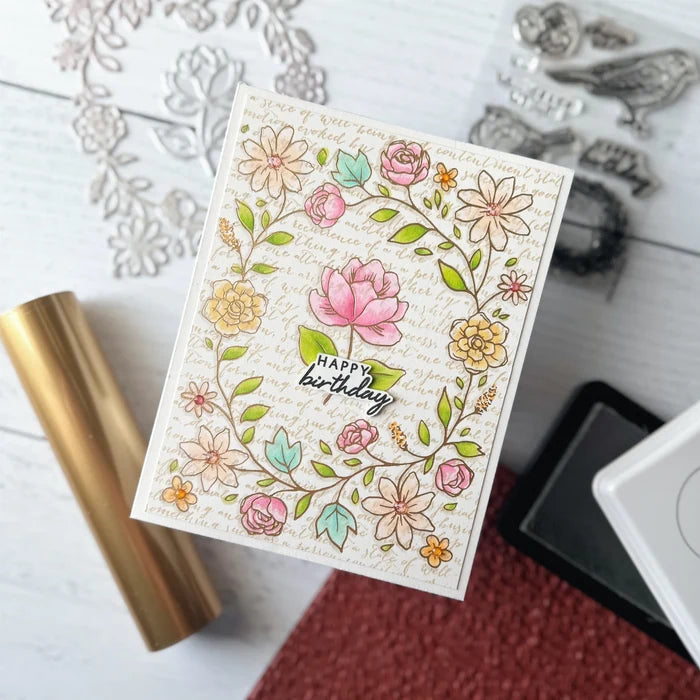 Hero Arts - Floral Border Letterpress + Foil Plate