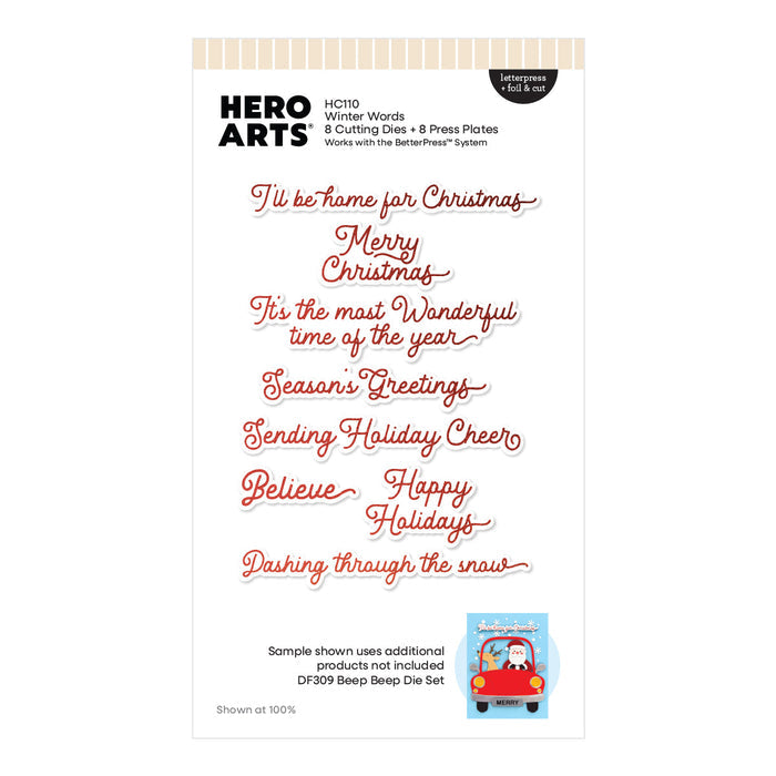 Hero Arts Winter Words Letterpress + Foil & Cut