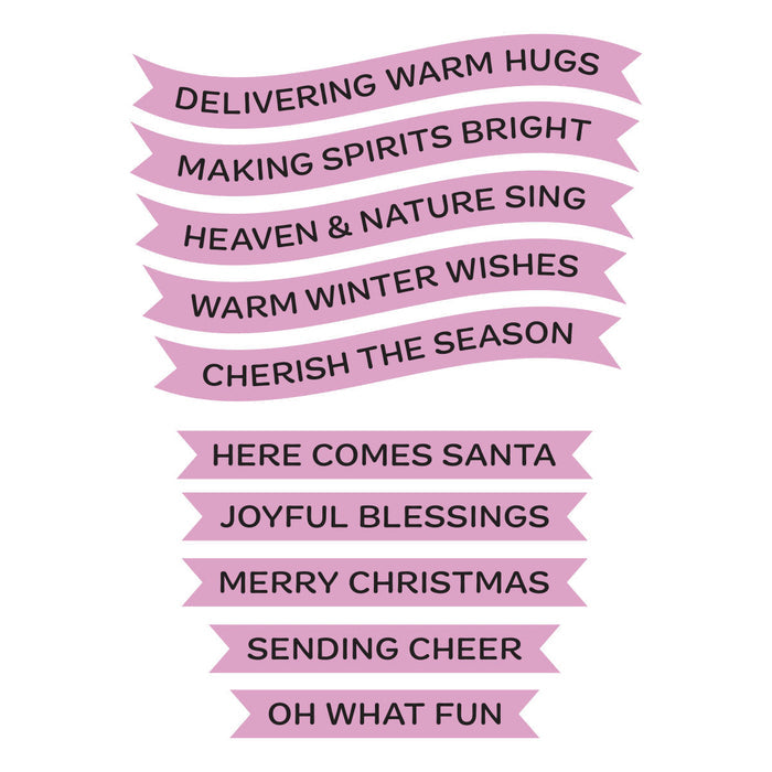 Holiday Banner Greetings Press + Foil Plate & Die Set